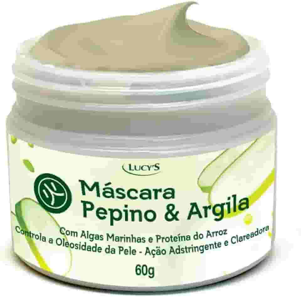 Máscara Facial Pepino & Argila Com Alga Marinha e Proteina de Arroz - Adstringente e Clareadora 60g