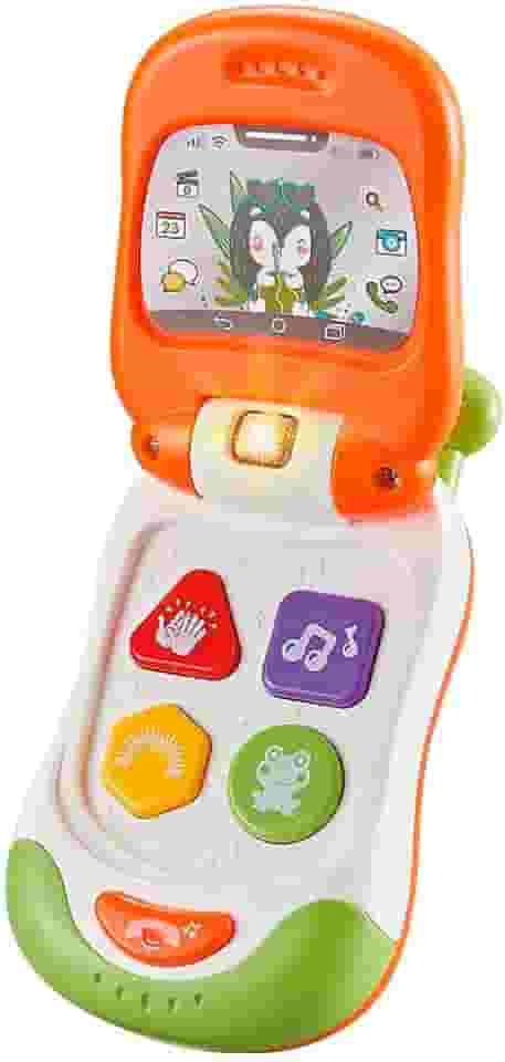 DM Toys Telefone Celular Flip Baby Luz e Música Cores Sortidas