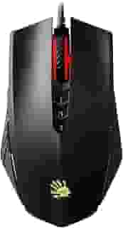 Mouse óptico para jogos Bloody A70x com switch e rolagem Light Strike (LK) e macros avançados totalmente programáveis (preto fosco)