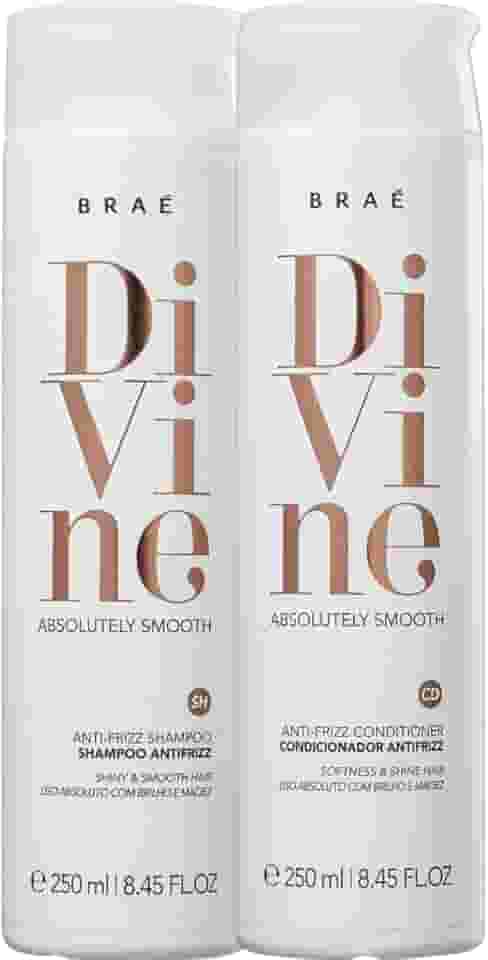 Kit Shampoo e Condicionador Braé Divine 250ml - Profissional Anti-Frizz, Maciez e Brilho Intenso - Kit Hidratação Cabelo de Salão