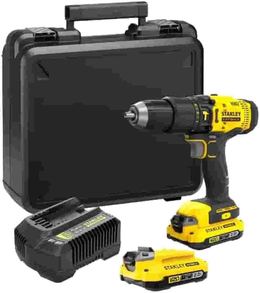 STANLEY Parafusadeira e Furadeira de Impacto à Bateria 13mm, com 2 Baterias e 1 Carregador, Modelo SCD711D2K, 20V