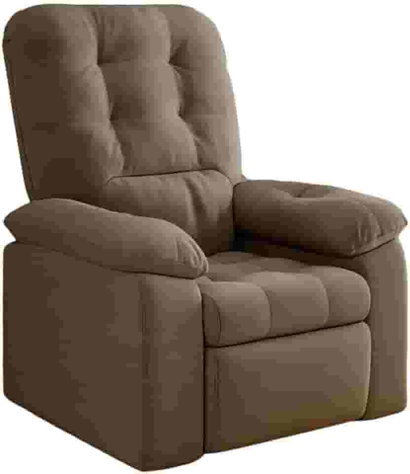 Poltrona Do Papai Reclinável Suede Veludo Estoril Capuccino