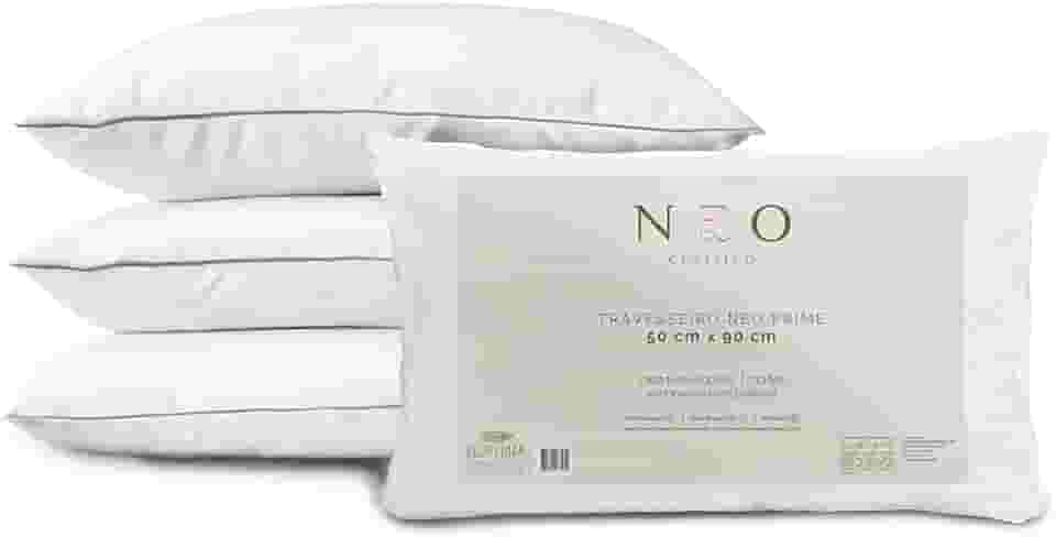 Travesseiro Toque de Pluma Neo Prime Ecopluma Percal Algodão 233 fios para fronhas 50x90cm Conforto Hotel Antialérgico Lavável Camesa