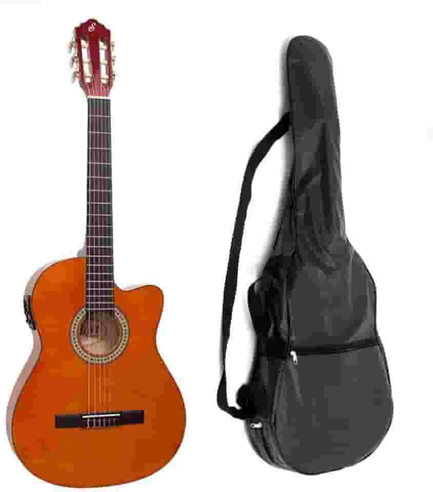 Kit Violão Elétrico Nylon Cutway Nf-14 Giannini Natural c/Equalizador e Afinador + Capa + 3 Palhetas