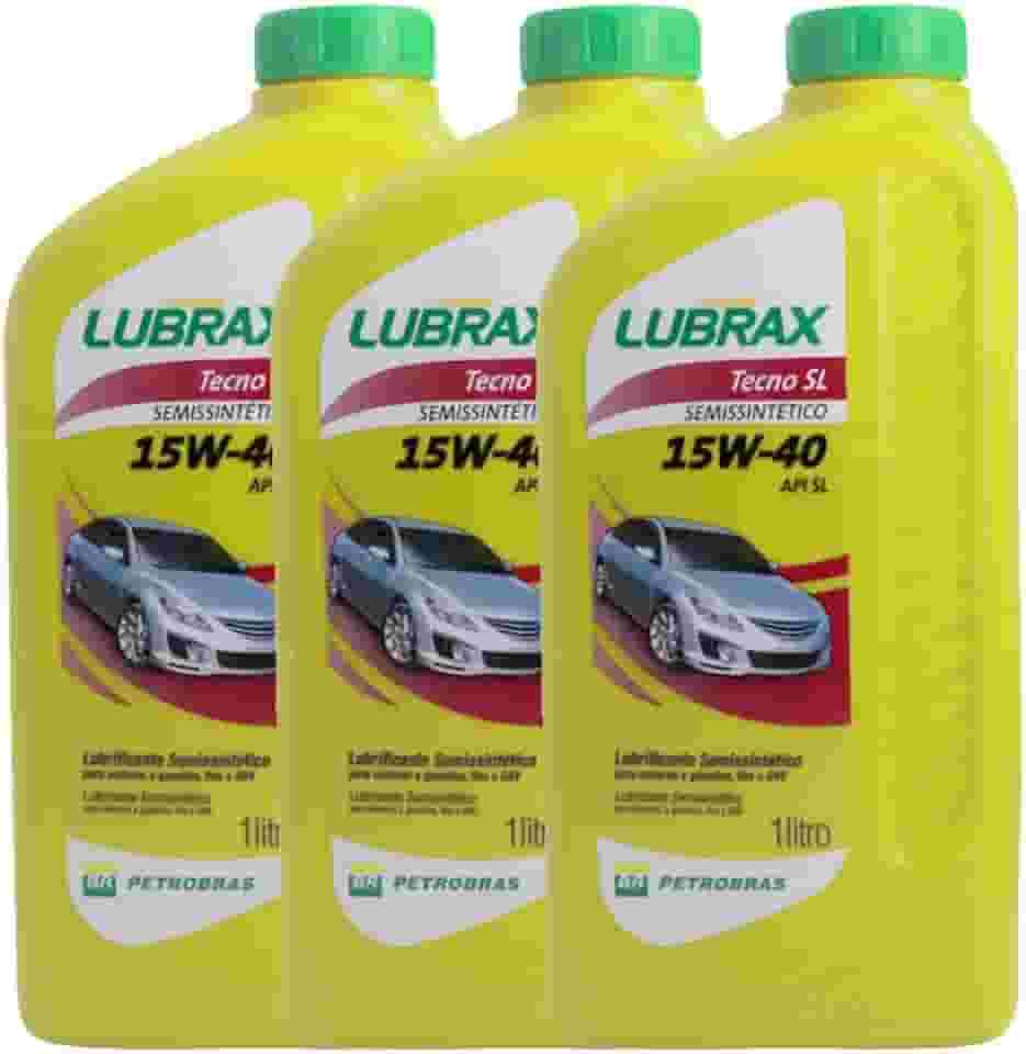 Óleo Lubrificante de Motor Lubrax 15w40 API SL Semissintético Para Carro Kit com 3 Litros