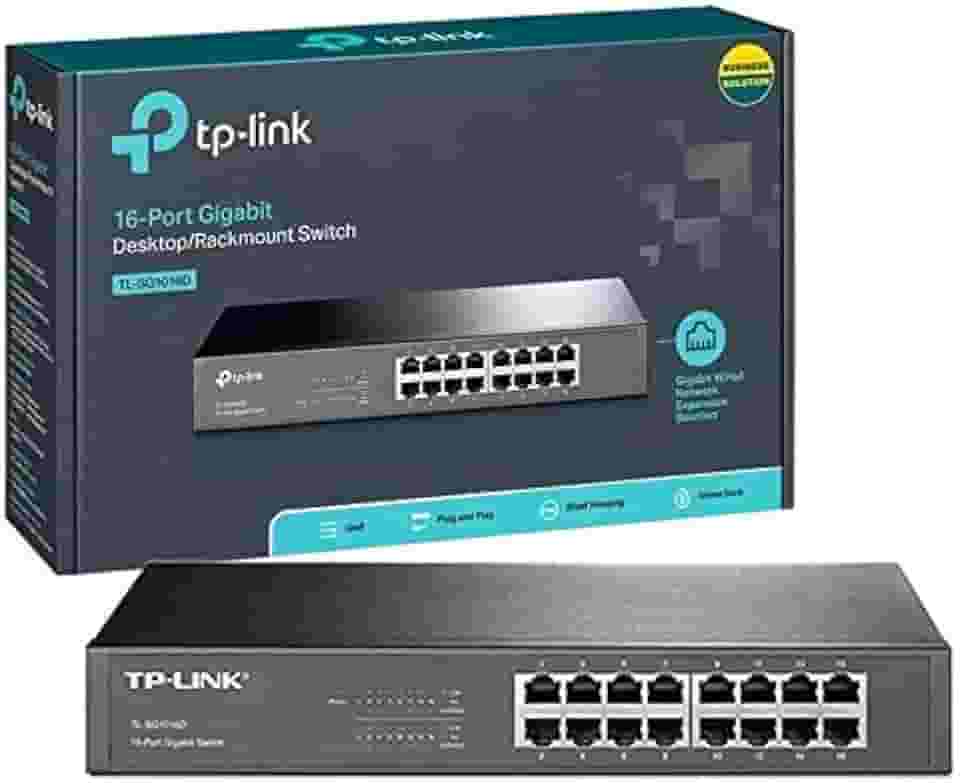 Switch 16p Tp-Link Tl-Sg1016d - 16 Portas Gigabit 10/100/1000mbps