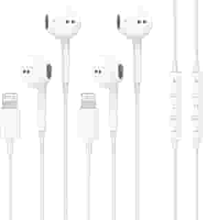 Pacote com 2 fones de ouvido com fio para iPhone com microfone integrado e controle de volume, fones de ouvido com redução de Nosie compatíveis com iPhone 14 13 12 11 Pro Max XS XR X 8 7, compatível