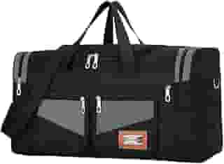 Bolsa Mala Viagem de Mão Ombro Transversal Ajustável Grande 60 Litros (Preto)