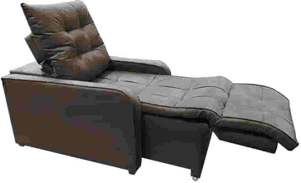 Poltrona Retratil e Reclinavel Com Rodape Regulavel Azera Marrom