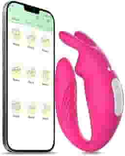 Vibrador de Casal Controle Aplicativo Bluetooth Hera 9 Vibrações Silicone Recarregável 10,0cm x 3,5cm