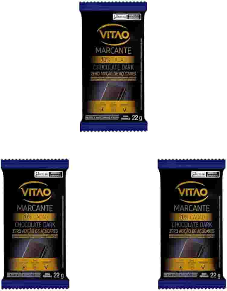 Vitao Choc Zero 70% Amargo 22G (Pacote de 3)