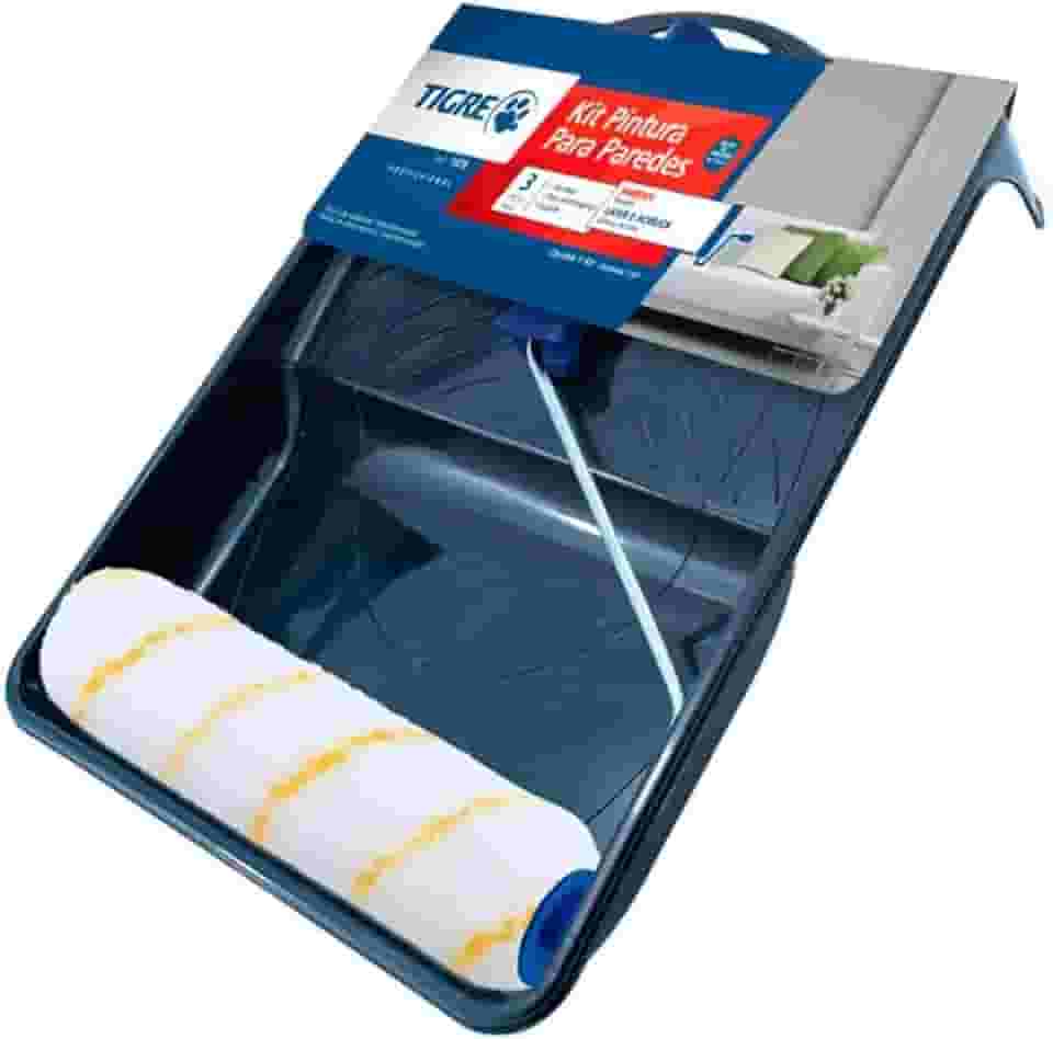 Kit Pintura Para Paredes, Pinceis Tigre, Anti Respingo, 3 Peças