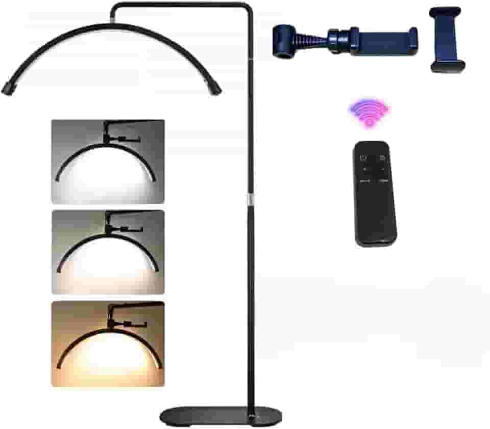 Luminária Led Ring Light Estetica 3 Tons Ajustavel Meia Lua luminária lua Limpeza De Pele Salão F16(Preto)