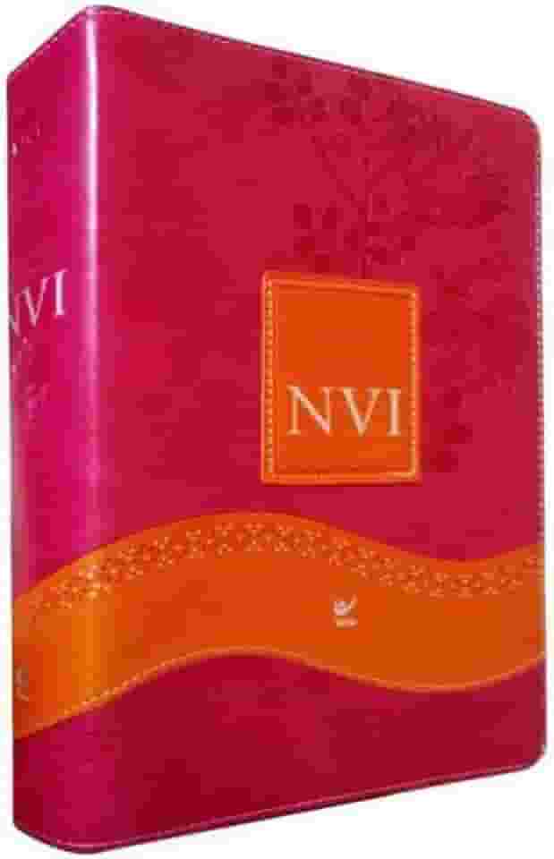 Bíblia de Estudo - Capa Feminina Luxo Rosa e Laranja com Índice