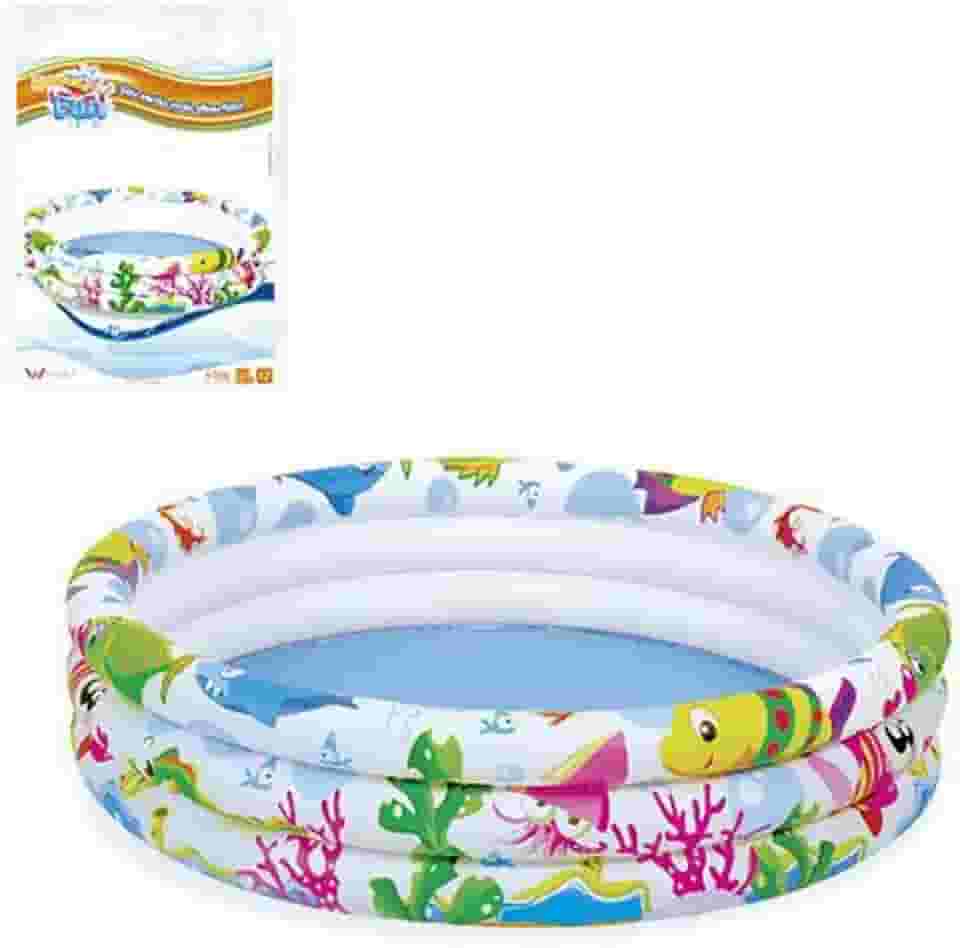 Piscina Inflável 3 Anéis Fundo do Mar Dimensão do Produto 25x91cm Capacidade 100 Litros, Wellmix WS17010 - 141897