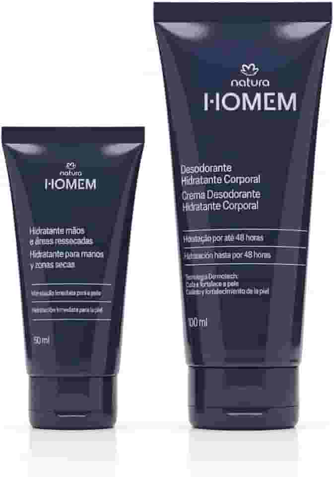 Natura Homem Kit Presente com Hidratante Corporal e Creme para Mãos