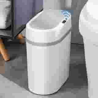 Lixeira Automática 12L com Sensor Inteligente de Aproximação – Abertura e Fechamento Automáticos para Cozinha, Banheiro e Escritório (12L-branco)