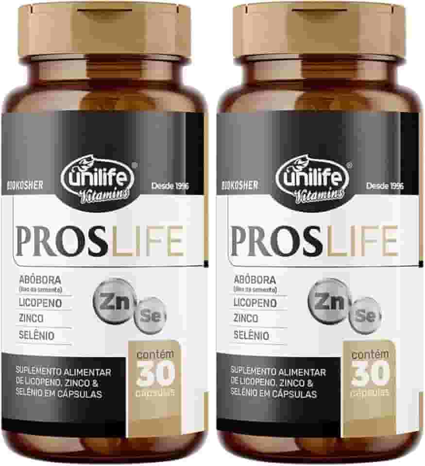 Kit 2 ProsLife Óleo De Semente De Abóbora + Licopeno + Zinco + Selênio 30 Cápsulas de 750mg Unilife