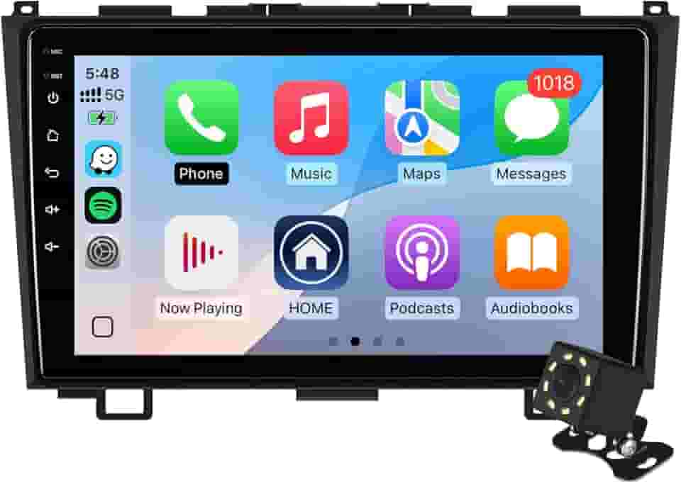 Tela sensível ao toque IPS de 9 polegadas Android 13 estéreo para carro para Honda CR-V 2007-2011 com CarPlay sem fio e rádio automotivo Android, suporta GPS, WiFi, Bluetooth, rádio FM, câmera de