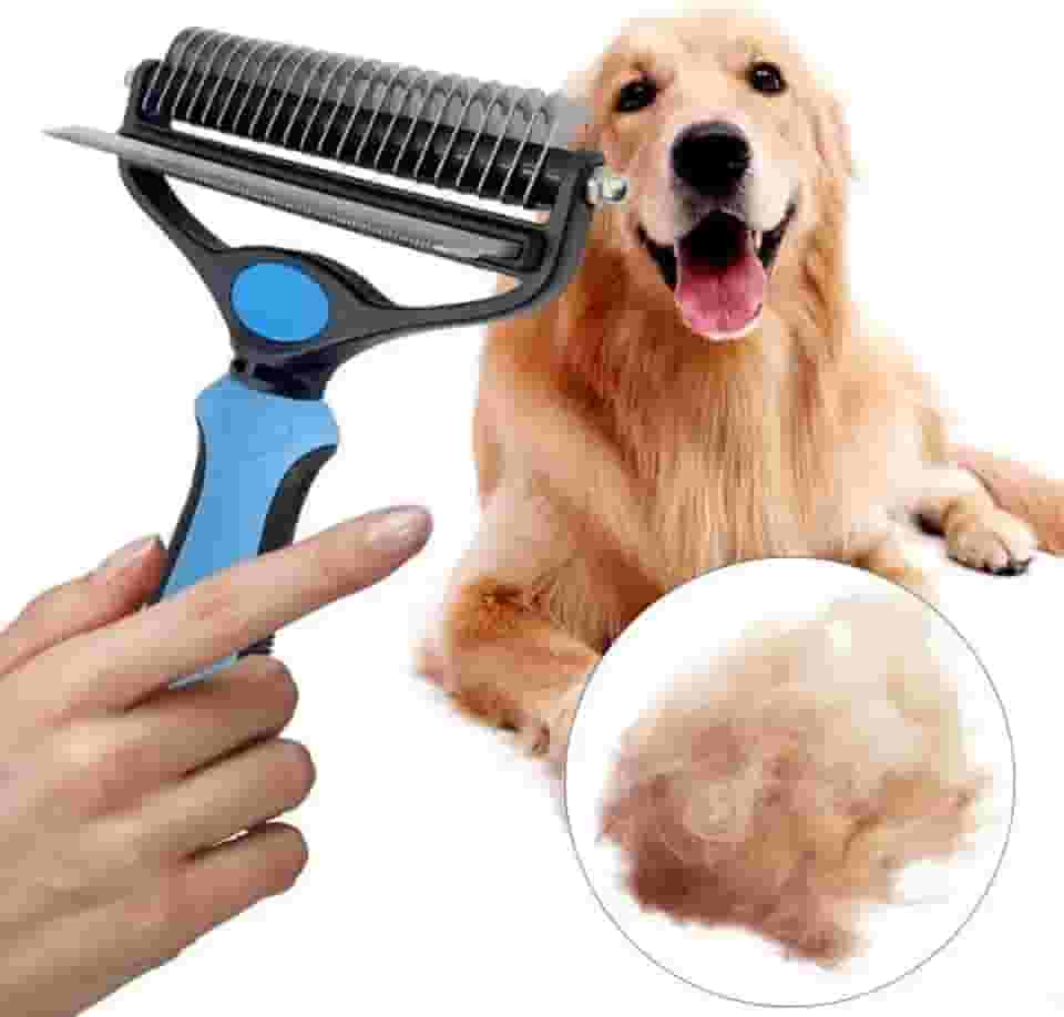 Escova Desemboladora Desembaraçadora Tira Removedor Pelos Mortos Pet Rasqueadeira 2 em 1 22 Dentes e 87 Dentes