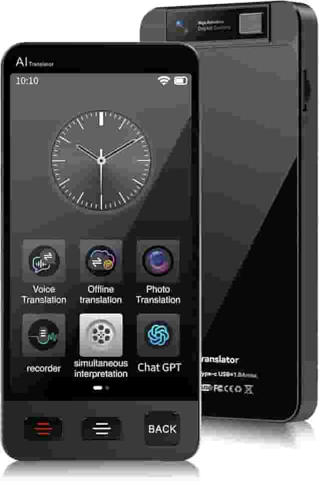 Dispositivo tradutor de idiomas offline, Tradutor instantâneo M80 ChatGPT sem necessidade de WiFi, tradução de voz bidirecional em tempo real, gravação e tradução de IA de foto para viagens de