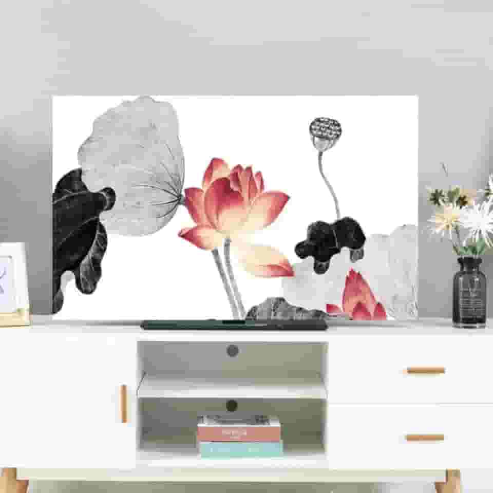 Capa de TV Protetores de Tela de TV Padrão Colorido Multitamanho Tela de TV Universal Decorativa para LCD LED Antiderrapante Capa de Poeira Quarto Sala de Estar Decoração-Flor 4||32 polegadas