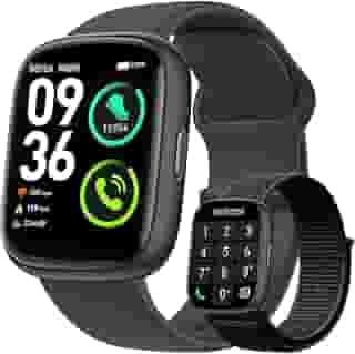 Relogio Smartwatch Masculino e Feminino,Tela HD de 1,8' Relógio Smartwatch com Alexa, 100 Esportes,Frequência Cardíaca e Monitoramento do Sono,IP68 à rova d'água,Compatível com Android iOS,2 Pulseiras