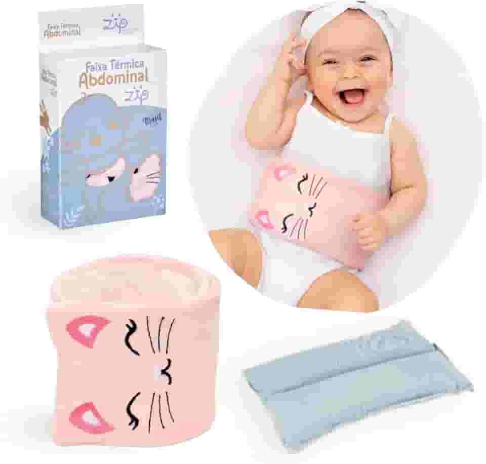 Bolsa Termica Faixa De Sementes Ervas Para Bebe Colica Gases Dor de Barriga (Rosa)