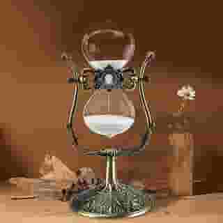 Ampulheta, A Ampulheta, Ampulheta 60 Minutos, Ampulheta Decorativa, Relógio de Areia Decorativo Clássico Em Metal, 13.5 * 14.5 * 29cm, Dourado