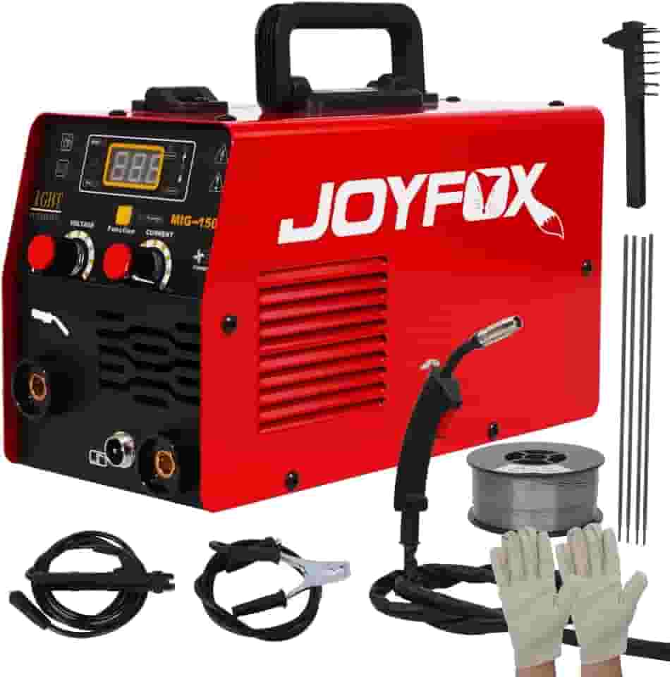 JOYFOX Máquina de Solda MIG-150D 220V, 3 em 1 (MIG/MMA/TIG), Tecnologia IGBT, Soldagem Rápida e Digital, Para Aço Carbono e Inox