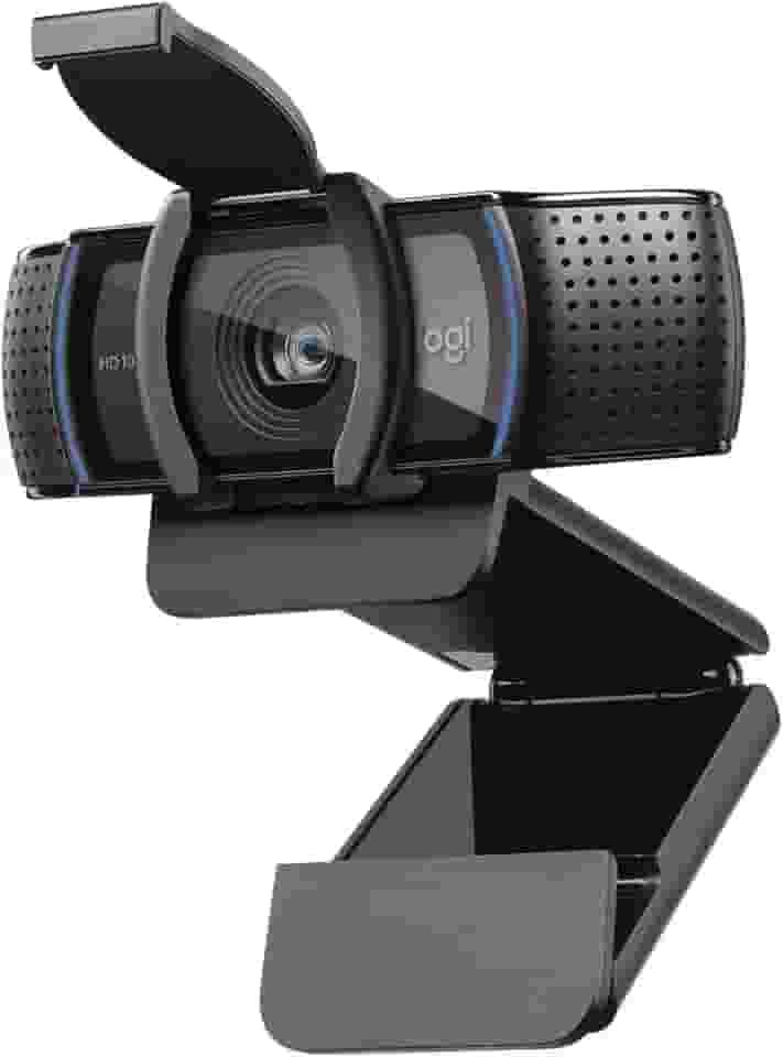 Webcam Full HD Logitech C920s com Microfone Embutido e Proteção de Privacidade para Chamadas e Gravações em Video Widescreen 1080p - Compatível com Logitech Capture, Preto, 1.1" x 3.7" x 0.9"