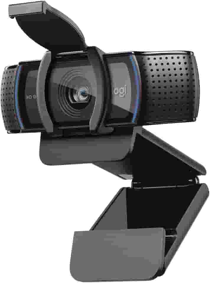 Webcam Full HD Logitech C920s com Microfone Embutido e Proteção de Privacidade para Chamadas e Gravações em Video Widescreen 1080p - Compatível com Logitech Capture, Preto, 1.1" x 3.7" x 0.9"