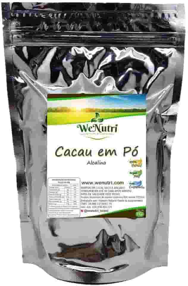 Cacau Alcalino em Pó 100% (ph 7,2) 1kg Wenutri