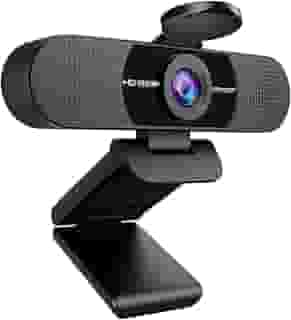 EMEET Webcam 1080p com microfone, câmera Web C960, webcam de streaming de 2 microfones, câmera de computador FOV de 90°, webcam USB Plug and Play para chamadas online/conferências,