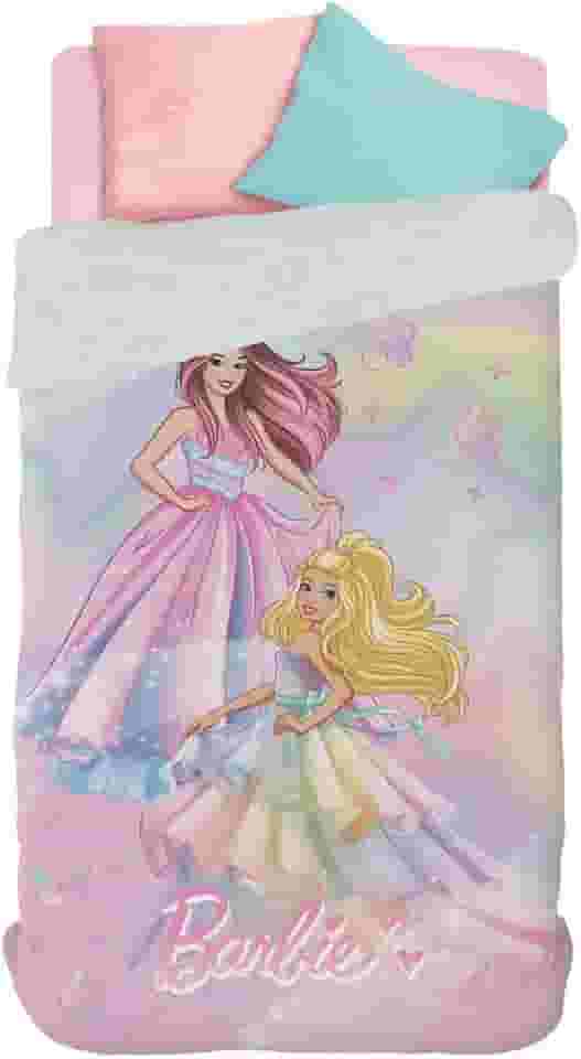 Edredom com Sherpa Solteiro Estampado Barbie 1,50 m x 2,20 m Com 1 peça - Produto Importado