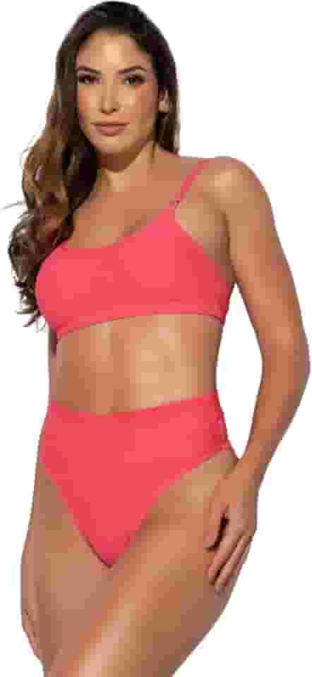 Biquíni Alcinha Bojo Hot Pants Fio Duplo Textura Brilhosa MVB Modas