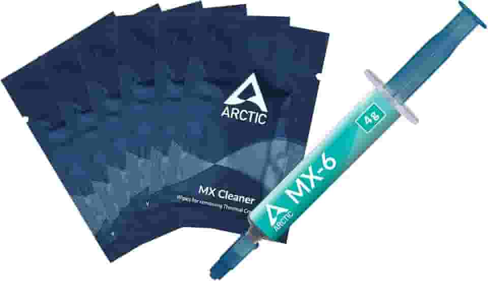 ARCTIC MX-6 (4g + 6 MX Cleaners) - Pasta térmica de desempenho máximo para CPU, consoles, placas gráficas, laptops, condutividade térmica muito alta, longa durabilidade, não condutiva, não capacitiva