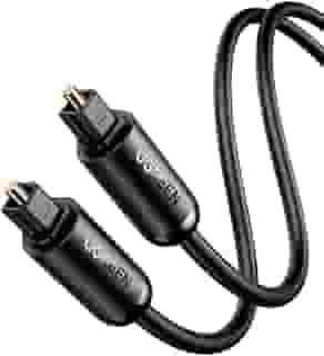 UGREEN Cabo óptico de áudio Toslink Cabo Adaptador de Áudio Óptico Macho para Macho Compatível com PS4, VD/CD player, Blu-ray players, Console de jogos (1M)