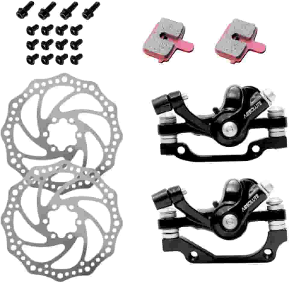 Kit Pinça Freio a Disco Mecânico Absolute Nero 160mm – Com Pastilha Quadrada – Aro 26 a 29
