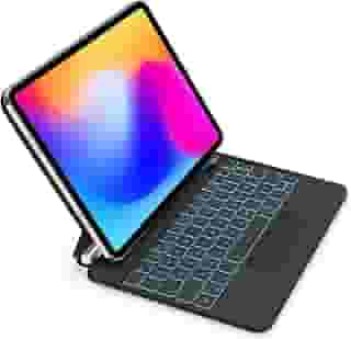BETTDOW Capa com Teclado e Trackpad para iPad Pro de 11 polegadas (4ª/3ª/2ª/1ª) geração 2022 e Air 6ª e 11 polegadas (M2, 2024) e iPad Air 5ª/4ª geração de 10,9 polegadas,Teclado com LCD DisplayPreto