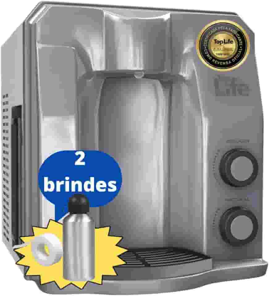 Purificador Super Água Alcalina Mineralizada Gelada Ph 9,5 Redox/Pral Negativo Flex HE - Top Life (127, Prata)