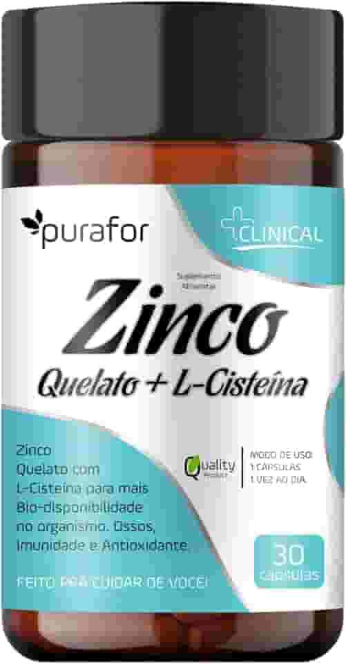 Zinco com L-Cisteína Suplemento Alimentar 500mg por Dose | Suporte Nutricional Essencial | Imunidade, Antioxidante, Bio-Disponibilidade Otimizada