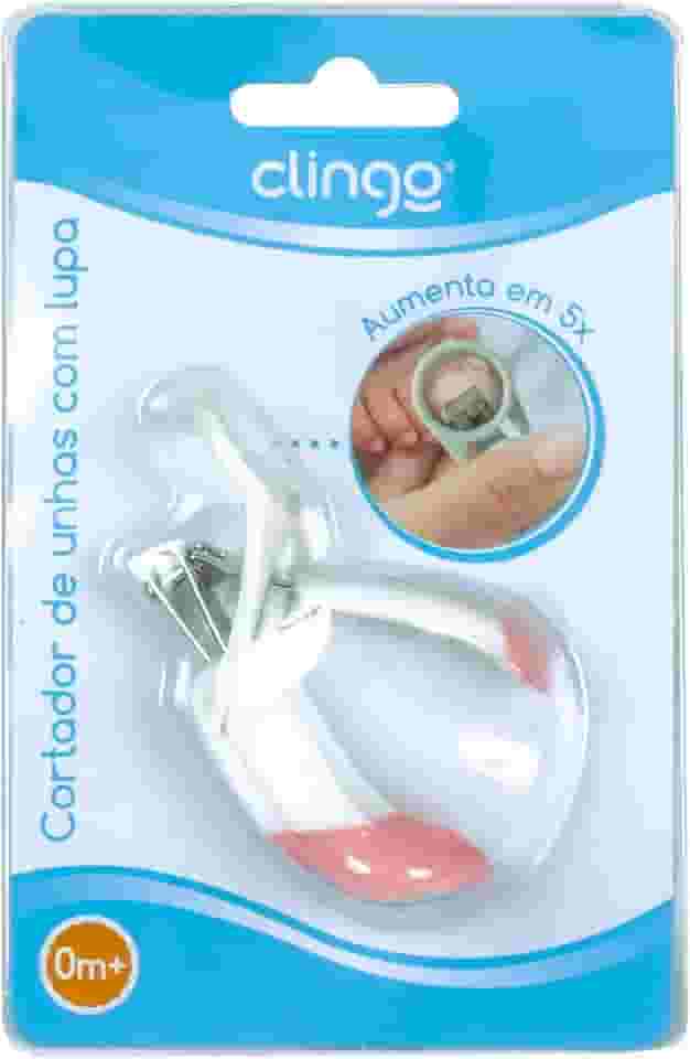 Cortador de unha com lupa - Clingo, Clingo, Rosa