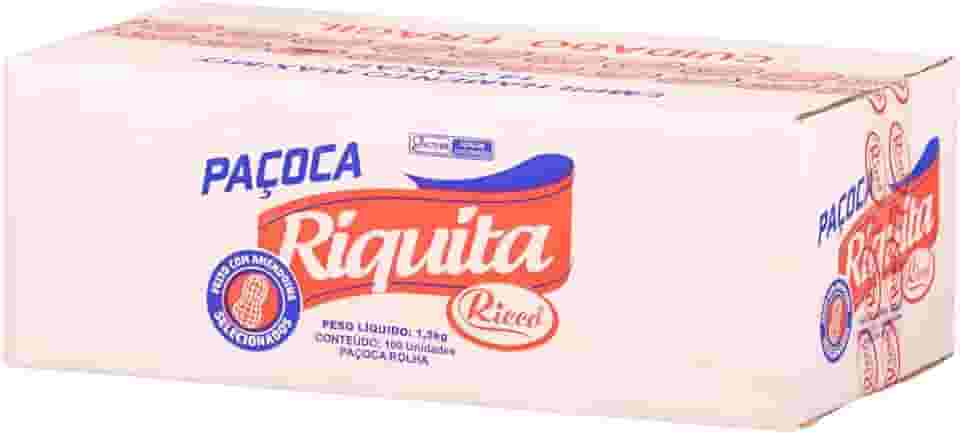 Paçoca Riquita C/ 100 Unid Ricco 1,5kg Paçoca de Rolha - Tipo Paçoquita