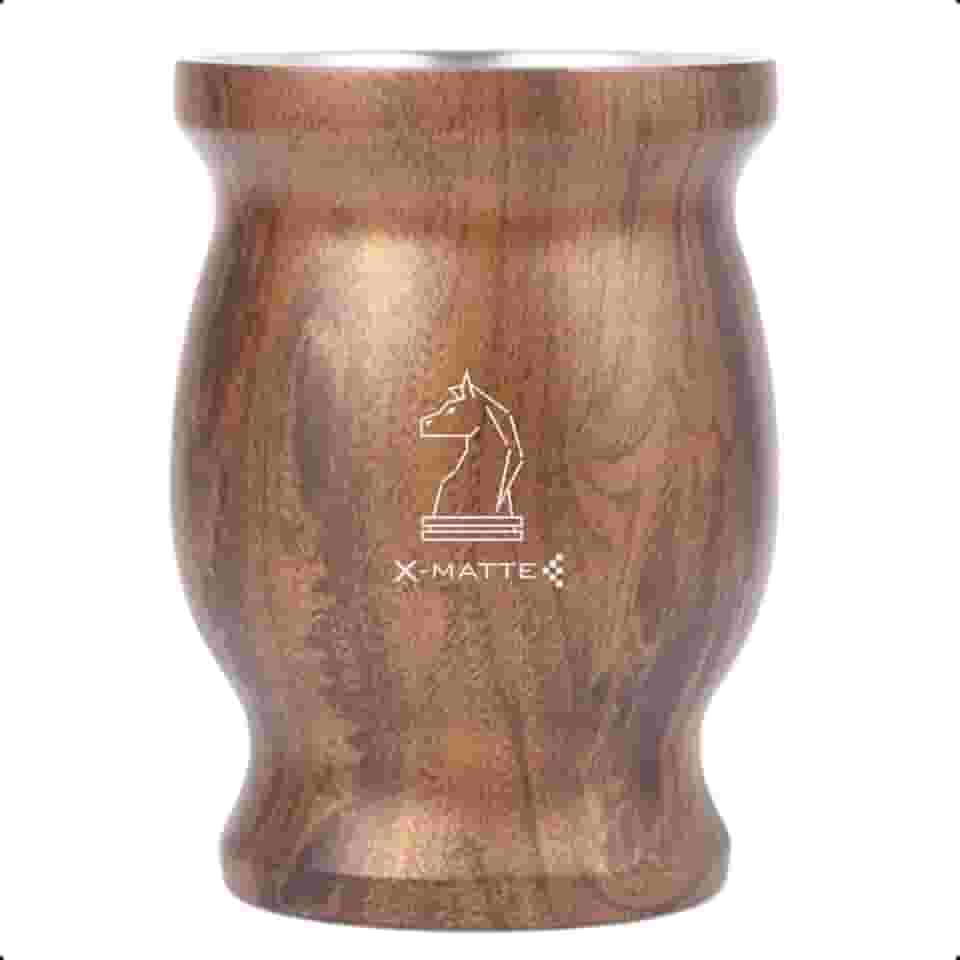 Cuia Térmica Amadeirada Mate Chimarrão Tererê De Aço Inox X-Matte