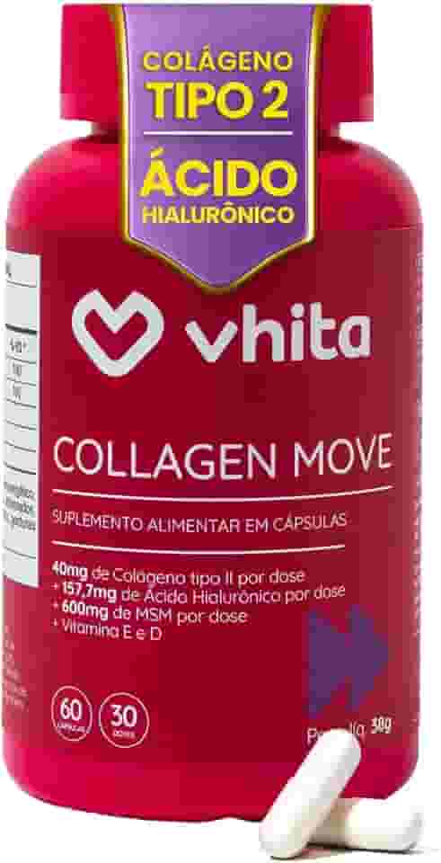 Colágeno Tipo 2 Com Ácido Hialurônico - 40mg Concentrado 60 Cápsulas Vhita