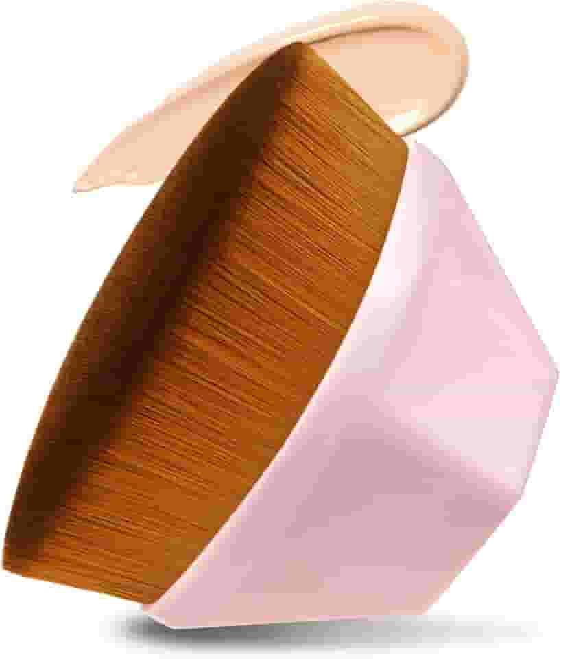 Pincel reto de maquiagem facial para base Endoto, alta densidade, hexágono, mágico, Kabuki, para misturar cosméticos líquidos, cremosos ou em pó de forma impecável, com estojo portátil