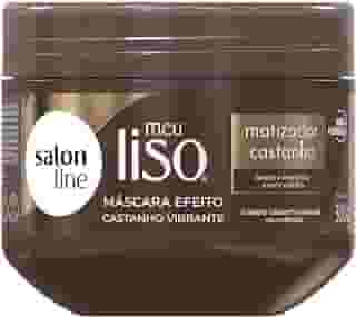 Salon Line, Meu Liso, Máscara, Matizador Castanho, Vegano - Para Cabelos Lisos, Ondulados, Alisados, Relaxados ou Quimicamente Tratados, 300g