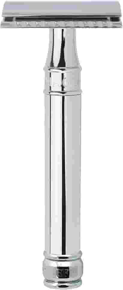 Edwin Jagger DE89BL Lâmina de barbear de segurança de borda dupla clássica reutilizável cromada para homens