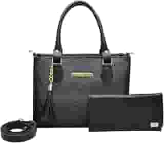 Bolsa Feminina Com Carteira Em Couro Ecologico